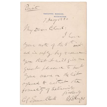 Rutherford B. Hayes Autograph Letter Signed as Pre