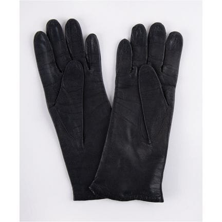 Paire de gants en cuir de chevreau noir ayant appa