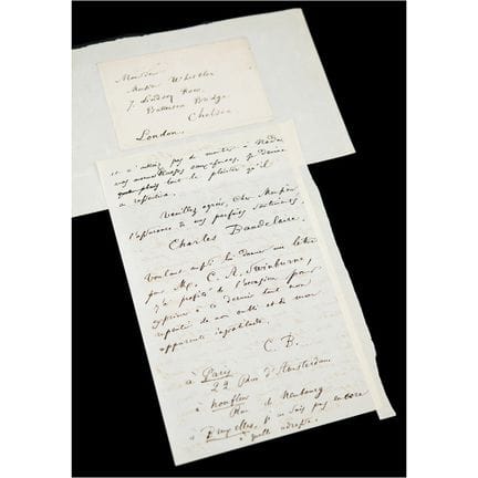 Lettera autografa firmata di Charles Baudelaire in