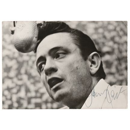 Cartolina promozionale autografata da Johnny Cash
