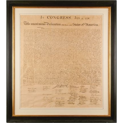 Declaration of Independence: Force Print from W. J