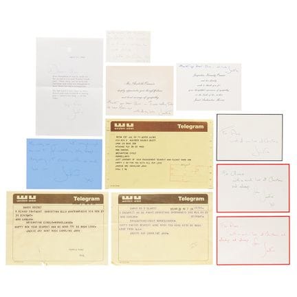 Jacqueline Kennedy (8) : cartes et lettres signées
