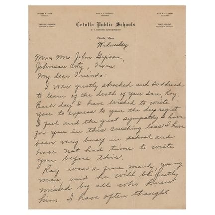 Lettre autographe rare de Lyndon B. Johnson, signé