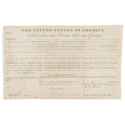 John Quincy Adams Document Signed as President
Par