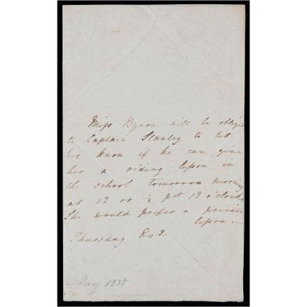 Lettera autografa firmata in terza persona da Ada 