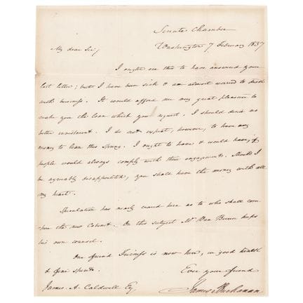 James Buchanan Autograph Letter Signed on Martin V