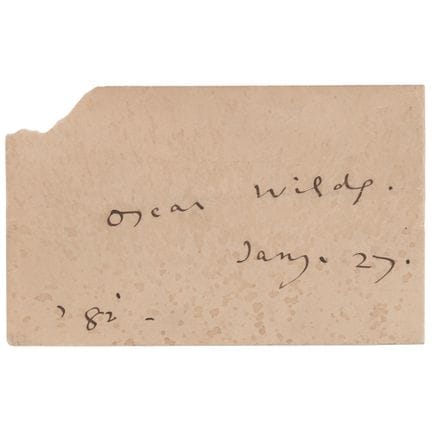 Signature d’Oscar Wilde, datée de sa conférence do