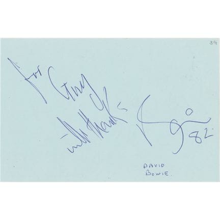 Signature de David Bowie
Signature à stylo à bille