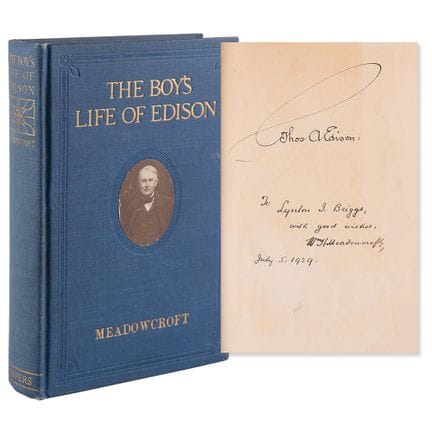 Libro autografato da Thomas Edison - *The Boy's Li