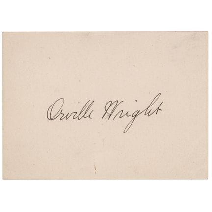 Orville Wright Signature
Ink signature, "Orville W