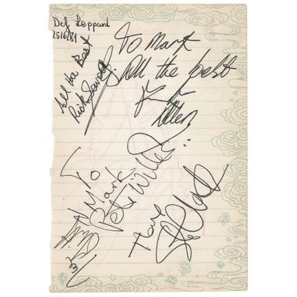 Signatures de Def Leppard
Signatures vintage au fe