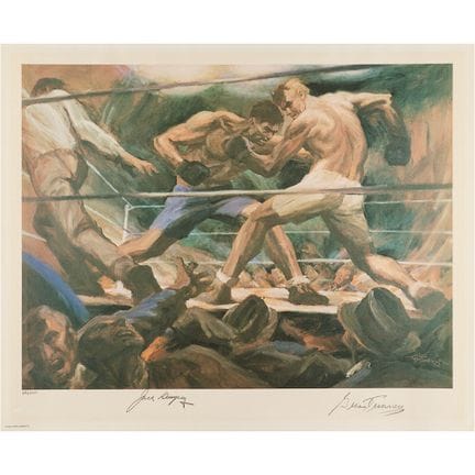 Lithographie signée par Jack Dempsey et Gene Tunne