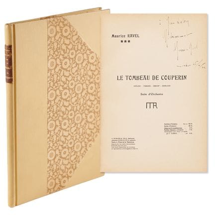 Partition d'orchestre signée par Maurice Ravel de 