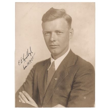 Fotografia autografata di Charles Lindbergh
Fotogr