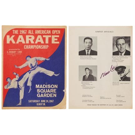 Programme signé par Bruce Lee du championnat « All