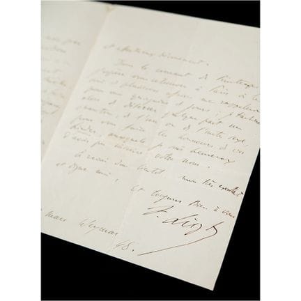 Lettre autographe signée de Franz Liszt adressée a
