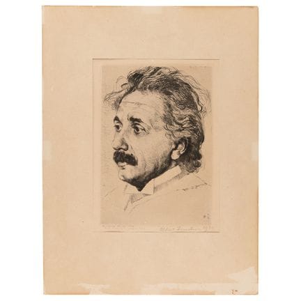 Albert Einstein, acquaforte firmata da Hermann Str