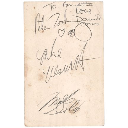 Signatures des Monkees
Signatures à stylo bille d'