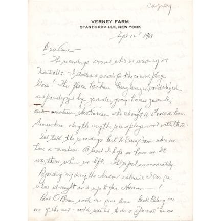 Lettre autographe signée de James Cagney
Lettre au