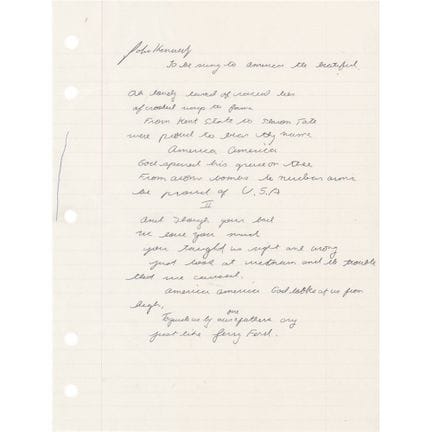 Manoscritto autografo firmato da John F. Kennedy, 
