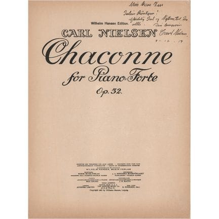 Livret de partition de la « Chaconne » signé par C