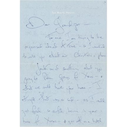 Lettre autographe signée de Jacqueline Kennedy adr
