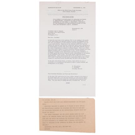 John F. Kennedy et Nikita Khrouchtchev : communiqu