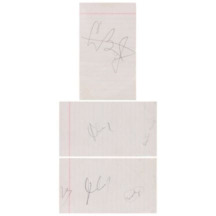 Cahier signé deux fois par John F. Kennedy et une 