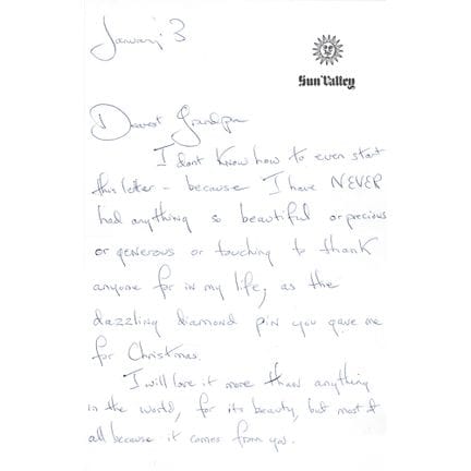 Lettre autographe signée de Jacqueline Kennedy adr