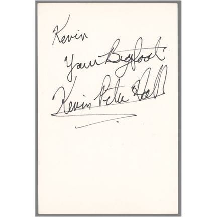 Signature de Kevin Peter Hall - « Ton Bigfoot »
Ac