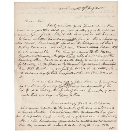 William Henry Harrison Autograph Letter Signed on 