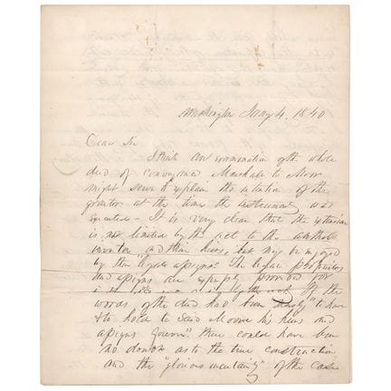 Franklin Pierce Autograph Letter Signed on a Copyr
