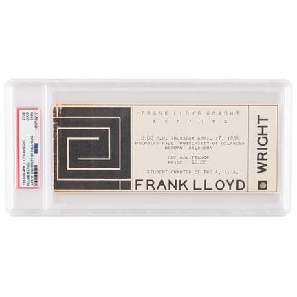 Frank Lloyd Wright, 1958, matrice di biglietto per