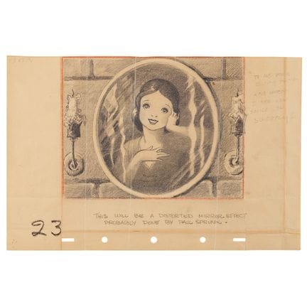 Disegno dello storyboard concettuale di Biancaneve