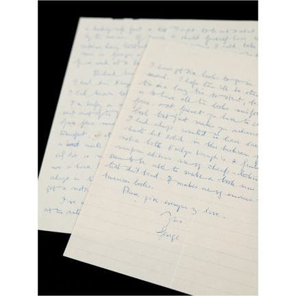 Lettre autographe signée de George Orwell au sujet