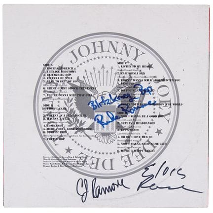 Insert d'album signé par les Ramones
Insert d'albu