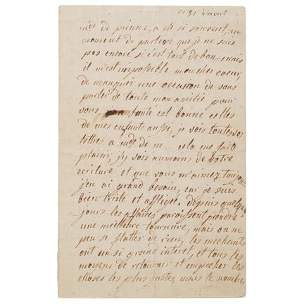 Lettera autografa di Maria Antonietta agli albori 