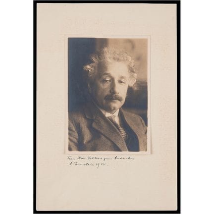Fotografia autografata di Albert Einstein, scattat