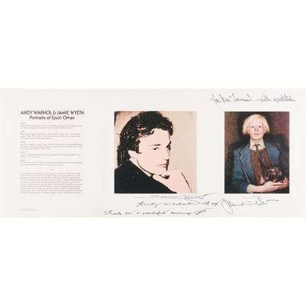 Opuscolo autografato da Andy Warhol e Jamie Wyeth 