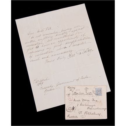 Lettre autographe signée de Léon Tolstoï : « Je su