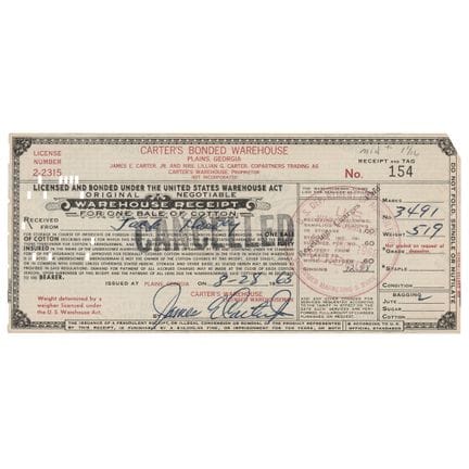 Document signé par Jimmy Carter
Document partielle