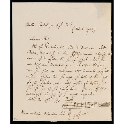 Lettre autographe signée de Felix Mendelssohn-Bart