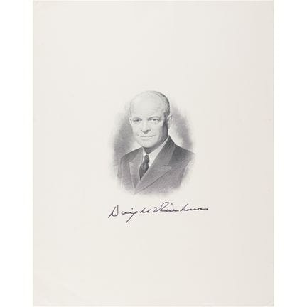 Gravure grand format signée par Dwight D. Eisenhow