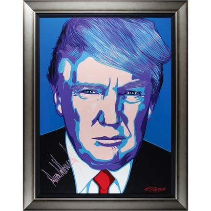 唐纳德·特朗普亲笔签名超大尺寸手工装饰喷墨画肖像（35.5 x 47.5），附有巨型特朗普签名
艺术