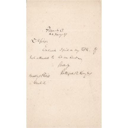 Rutherford B. Hayes Autograph Letter Signed
ALS, s