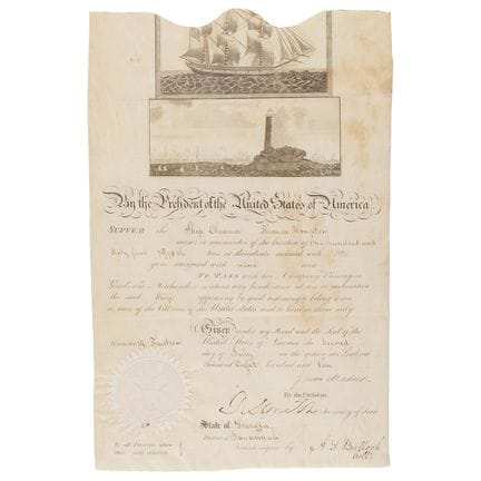 James Madison Document Signed as President - Scall
