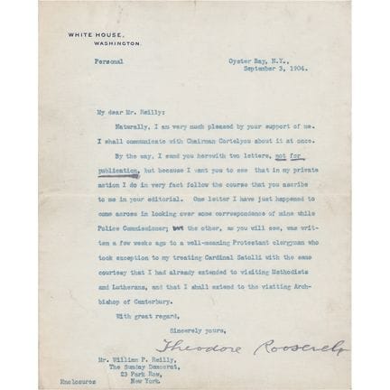 Lettre dactylographiée et signée par Théodore Roos