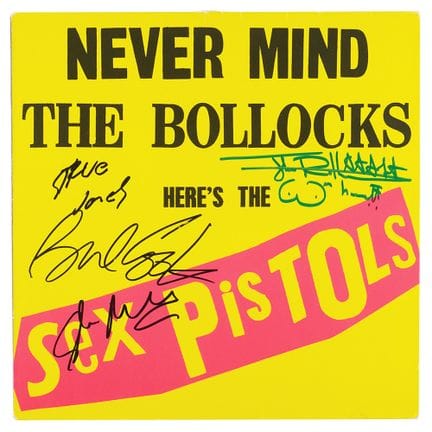 Album autografato dei Sex Pistols - Never Mind the