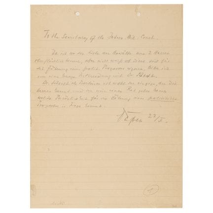 Von Franz von Papen in Nürnberg unterzeichneter Au