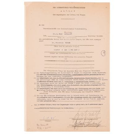 Von Arthur Seyss-Inquart in Nürnberg unterzeichnet